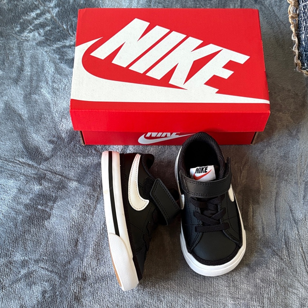 Nike Kids Black Sneakers with White Details